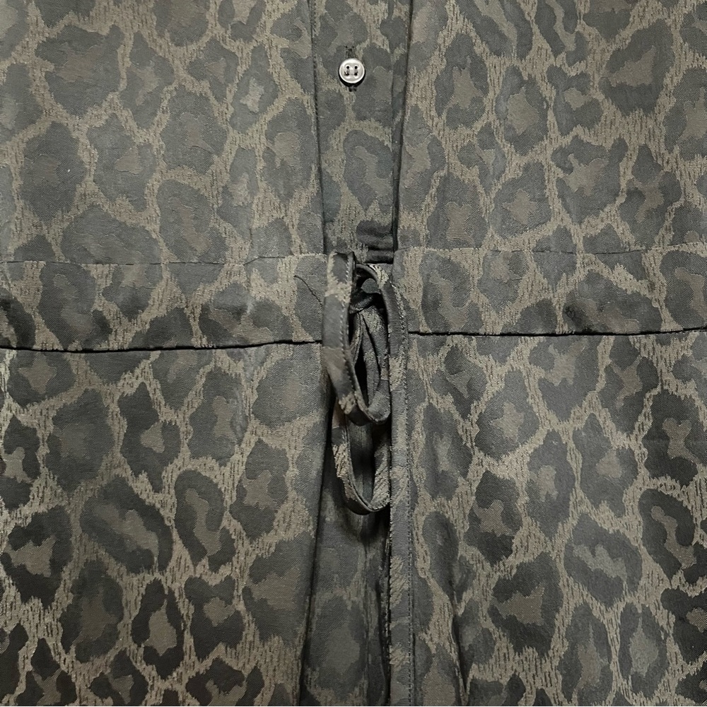 Hush Jacquard Leopard Jumpsuit Green Animal Print 70’s Retro Disco US 12 UK 10 - Picture 5 of 15